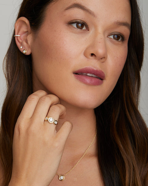 Round Edge Diamond Ring