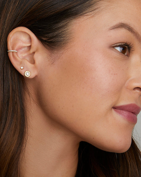 Round Edge Diamond Studs