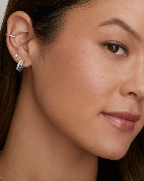 Sapphire and Diamond Hoops