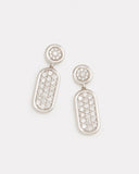 Oval Drop Earrings with Diamonds
