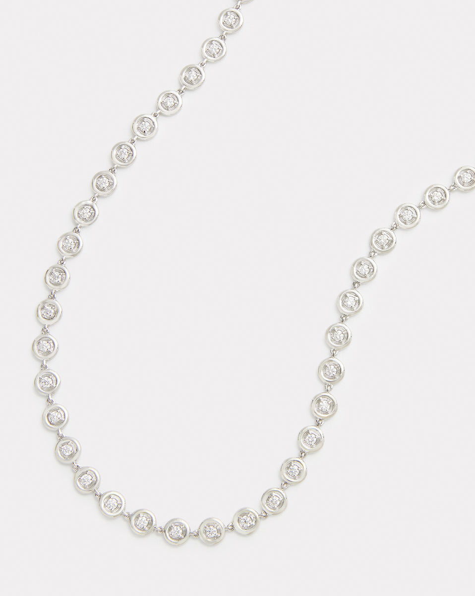 Round Edge Diamond Necklace