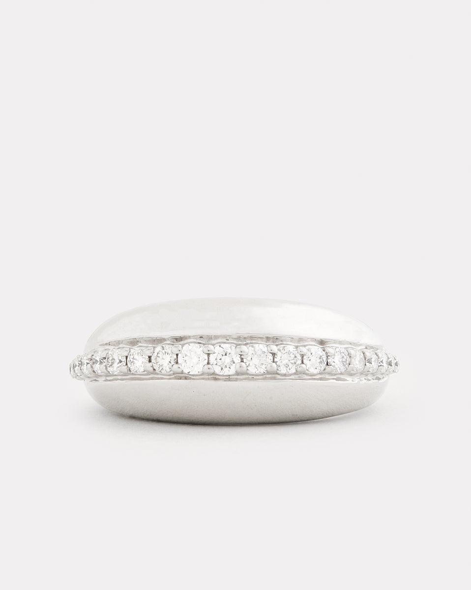 Domed Ring with Diamonds