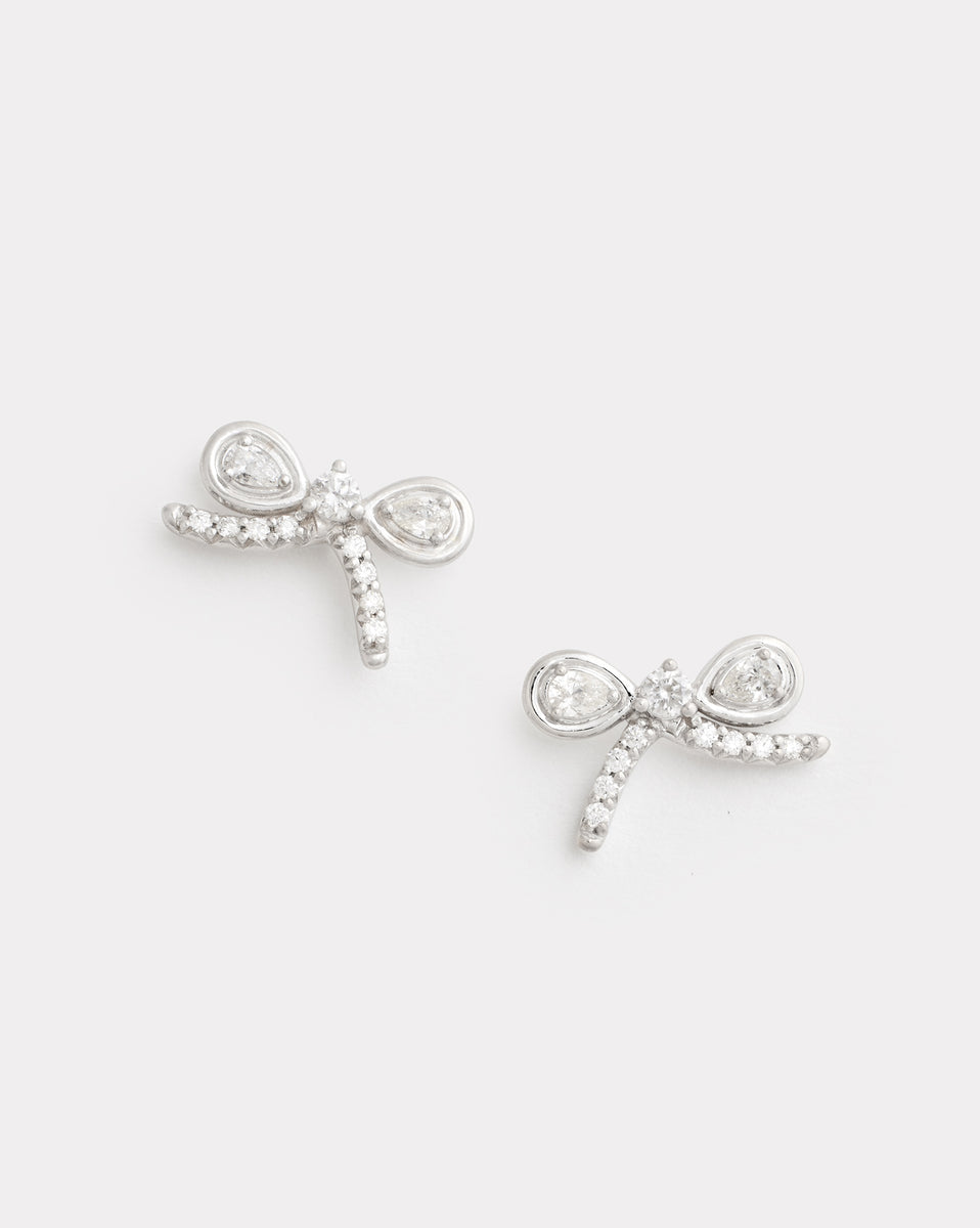 Bow Stud with Diamonds