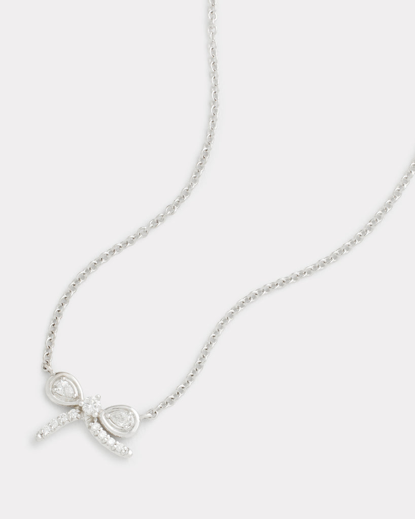 Bow Necklace with Diamonds