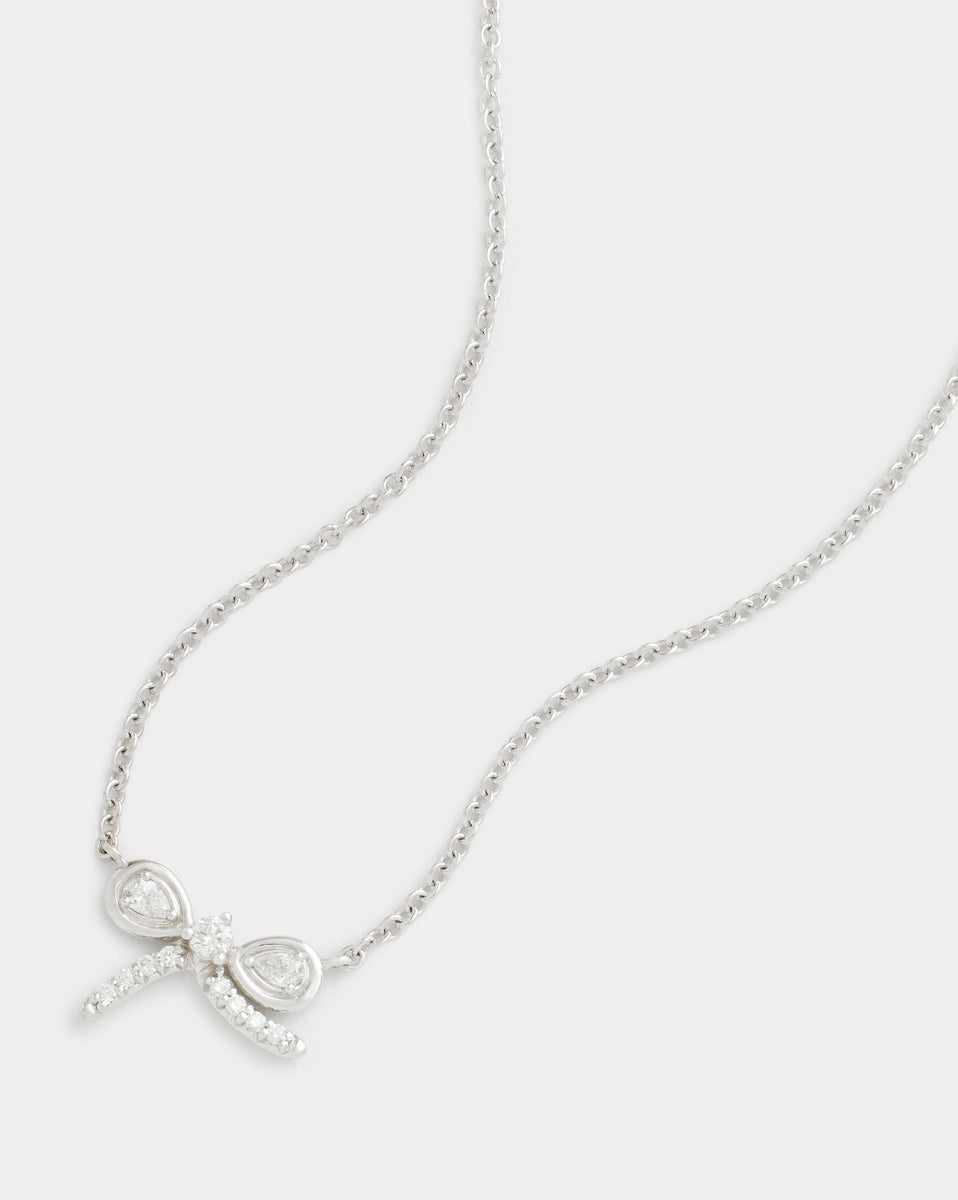 Bow Necklace with Diamonds