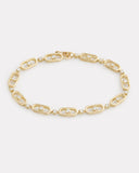 Diamond Oval and Round Link Bracelet