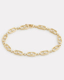 Diamond Oval and Round Link Bracelet
