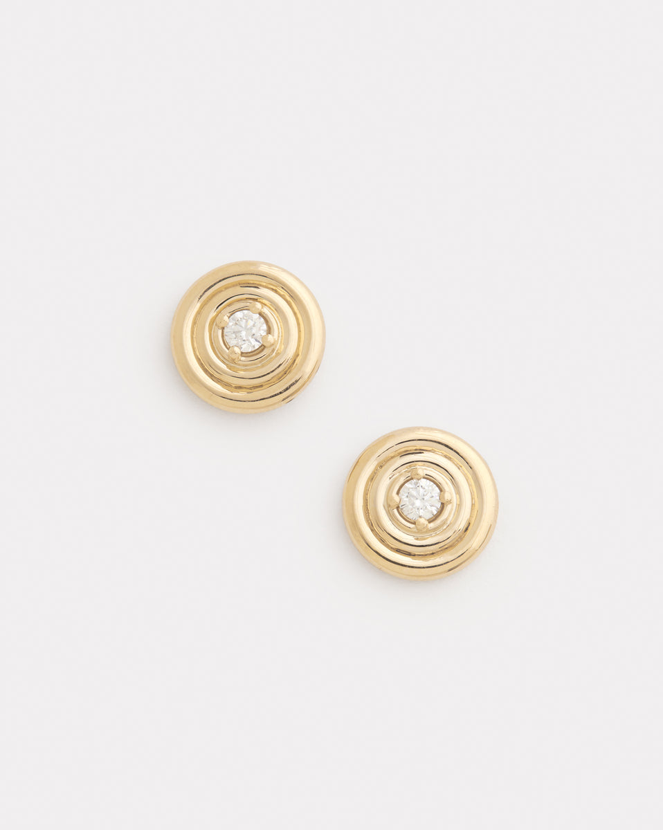 Double Surround Studs with Diamonds
