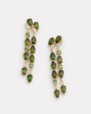 Asymmetrical Earring with Green Tourmaline and Diamonds