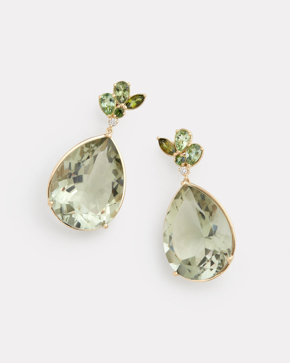 Floral Pear Shape Earrings