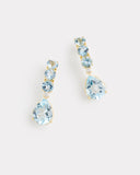 Curved Stud with Aquamarine, Sky Blue Topaz, and Diamonds