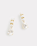 Curved Stud with Pearls, White Topaz, and Diamonds