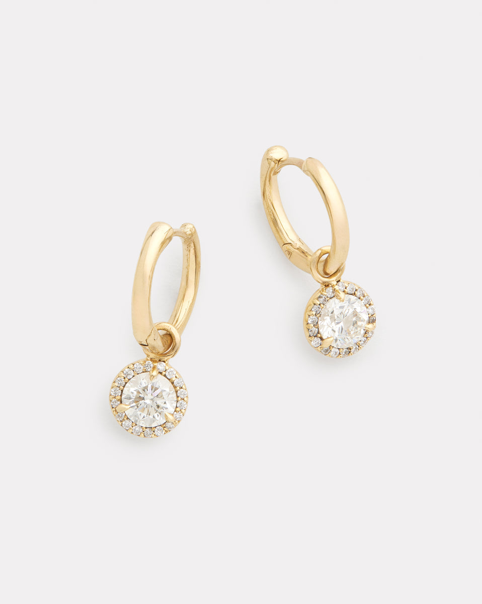 Hoops with Diamond Edged Diamond Drops
