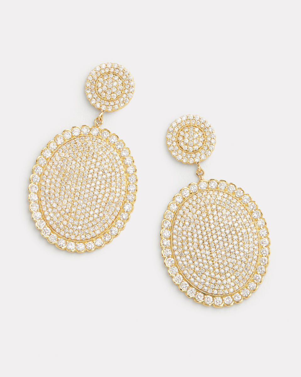 Diamond Oval Earring