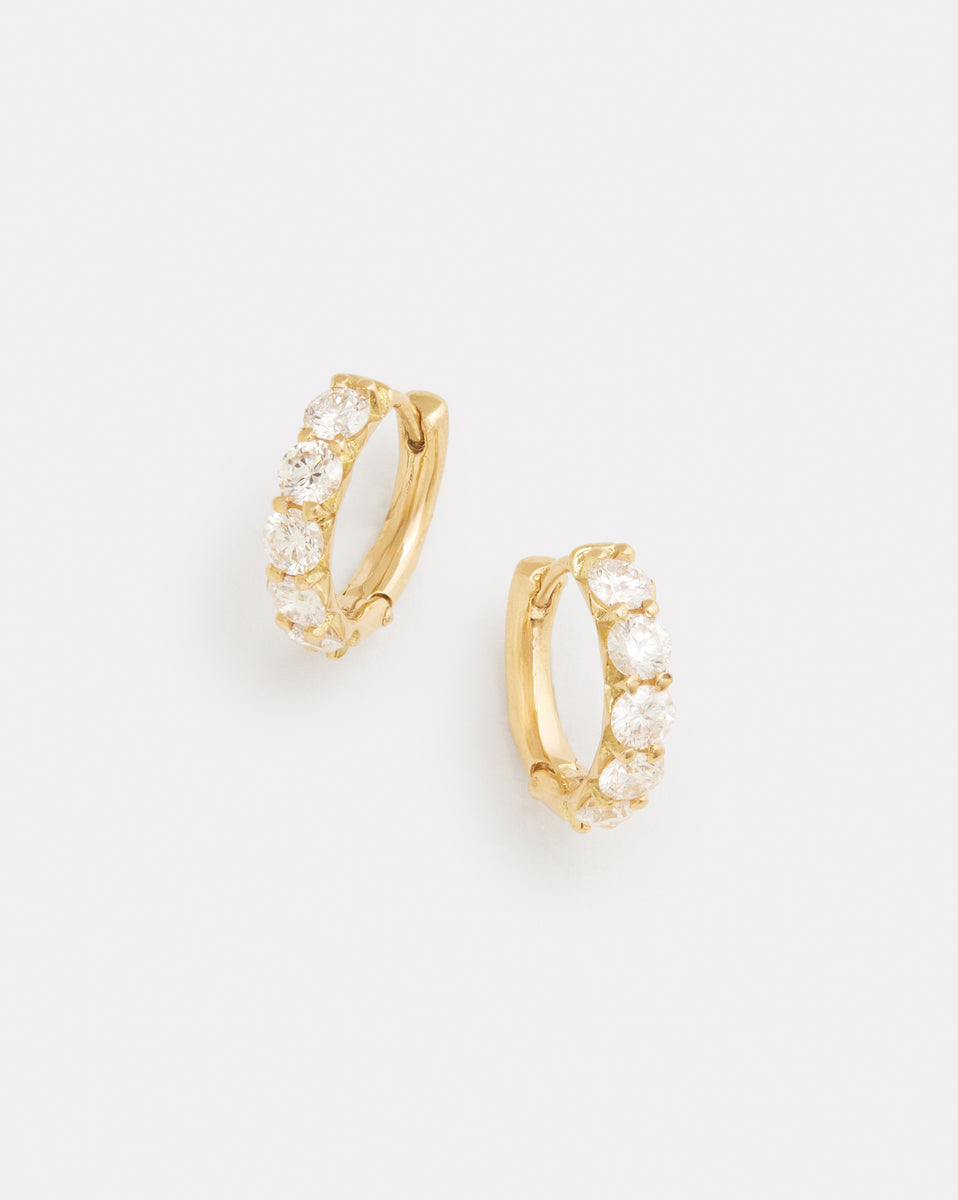 Medium Diamond Hoops