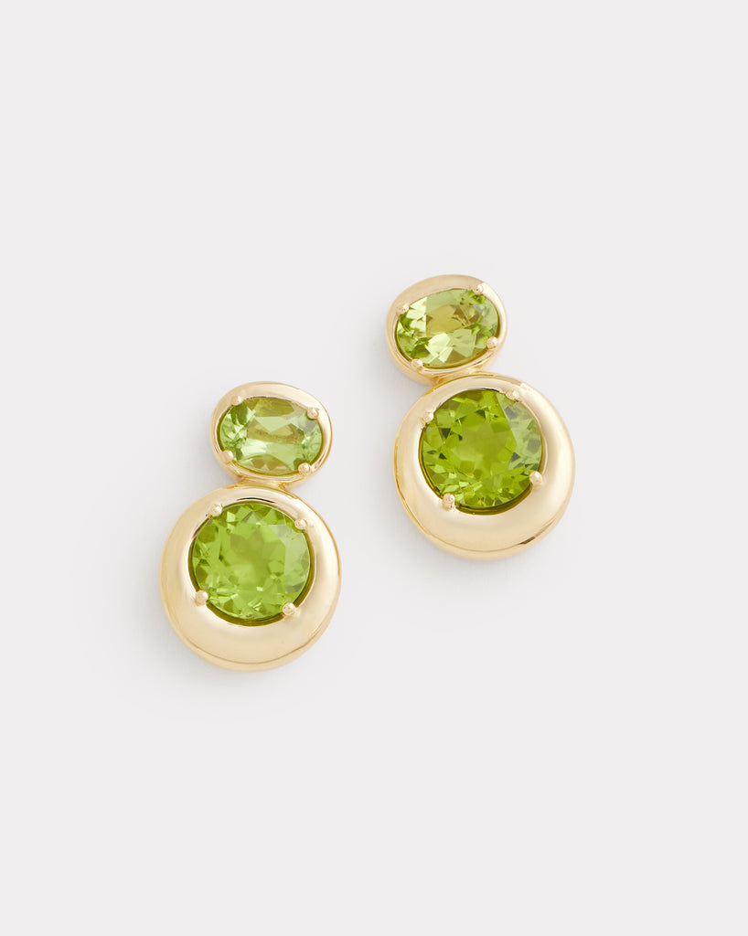Oval and Round Earring with Peridot