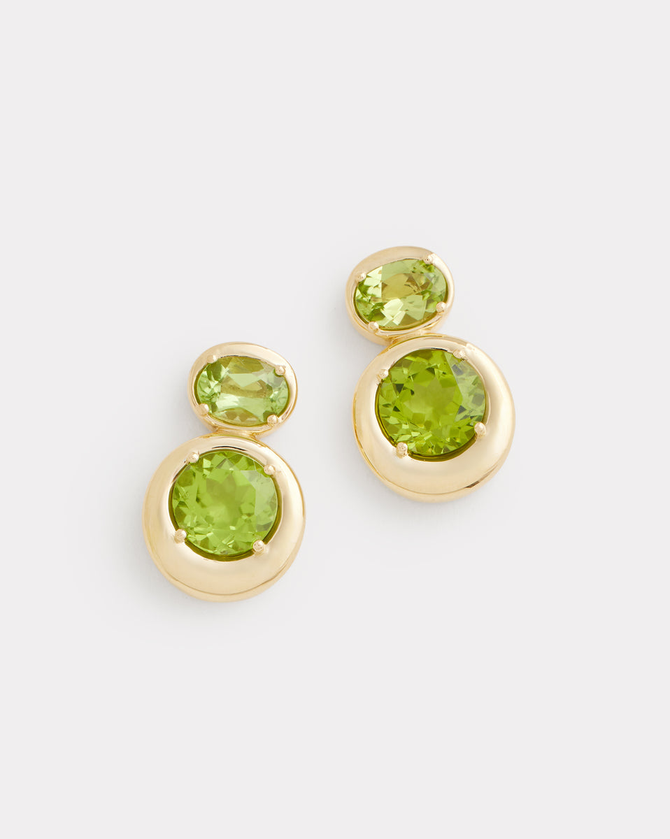 Oval and Round Earring with Peridot