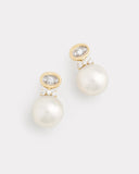 Oval and Round Earrings with South Sea Pearls and Diamonds