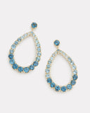 Ombré Pear Shape Earring with London Blue Topaz, Aquamarine, Sky Blue Topaz and Diamonds