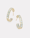 Hoop Earring with Oval Shaped Aquamarine