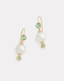 Pearl Drop Earring with Green Tourmaline