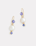 Pearl Drop Earring with Tanzanite