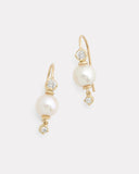 Pearl Drop Earring with Diamonds