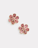 Floral Stud with Pink Tourmaline