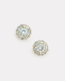 Small Blossom Studs with Sky Blue Topaz and Aquamarine