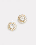 Small Blossom Studs with White Topaz