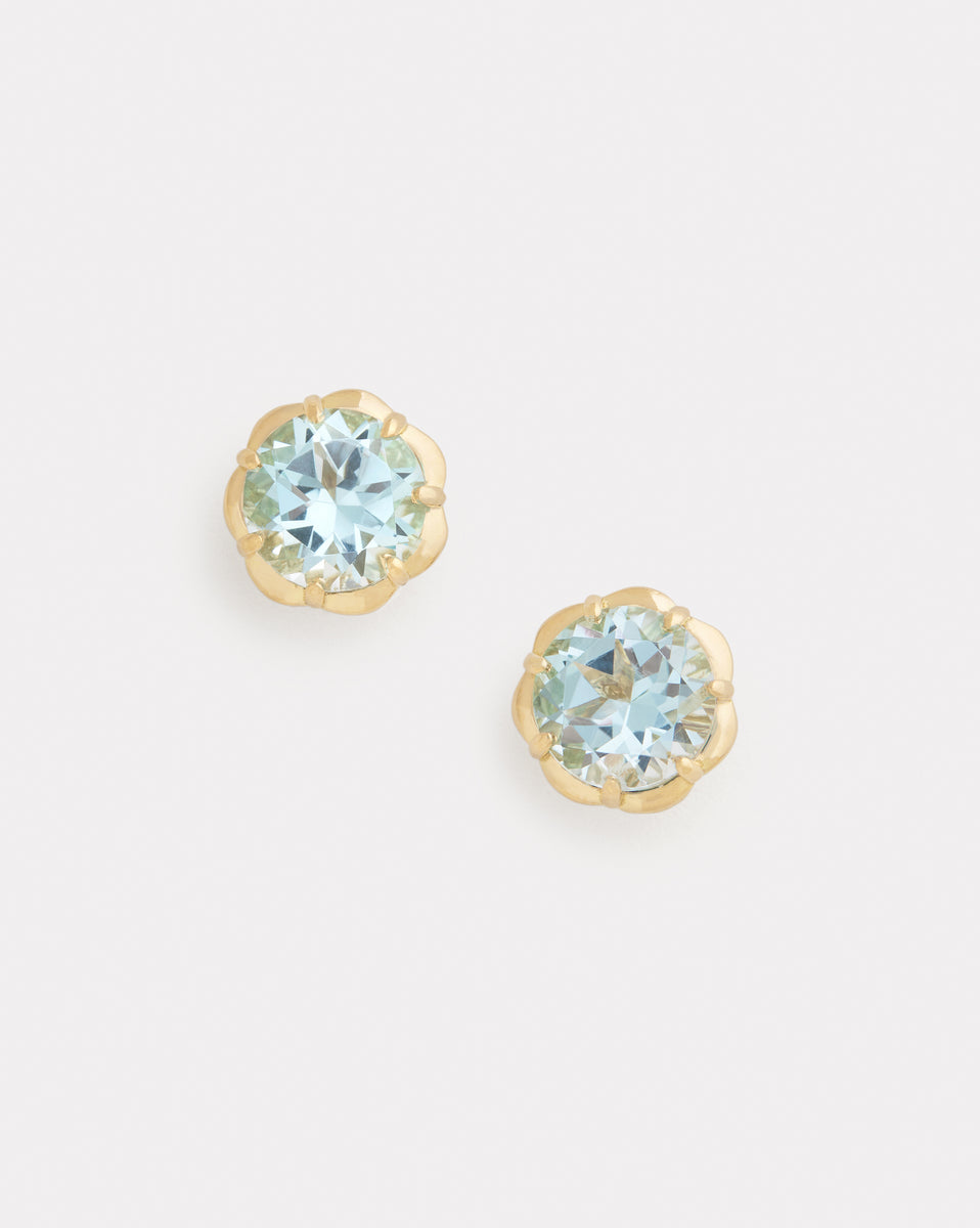 Blossom Studs with Sky Blue Topaz