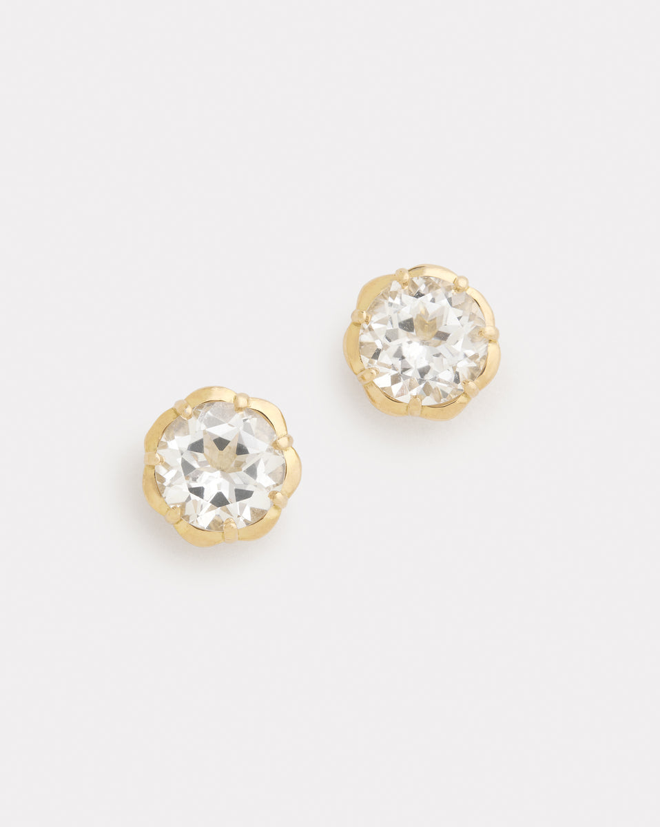 Blossom Studs with White Topaz
