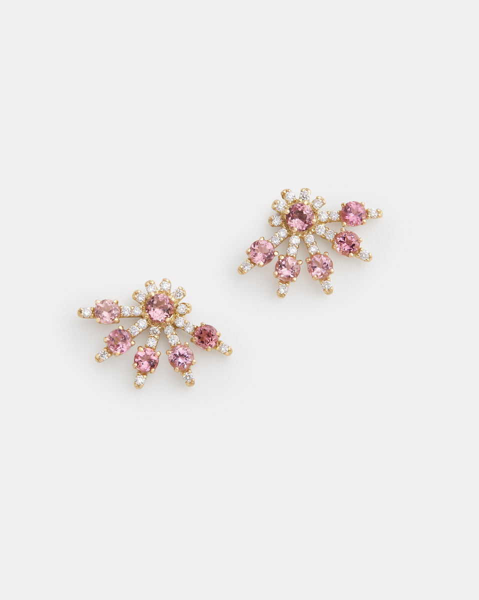 Tutu Stud with Pink Tourmaline and Diamonds