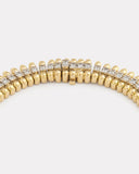 Yellow and White Gold Diamond Necklace with Beaded Edge