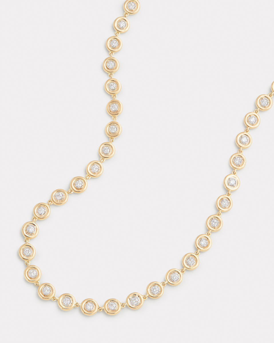 Round Edge Diamond Necklace