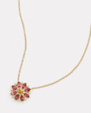 Floral Pendant Necklace with Pink Tourmaline, Citrine, and Diamonds