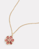 Floral Pendant Necklace with Pink Tourmaline and Diamonds
