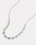 Graduated London Blue Topaz, Aquamarine, and Sky Blue Topaz Round Necklace