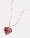 Heart Necklace with Rubies