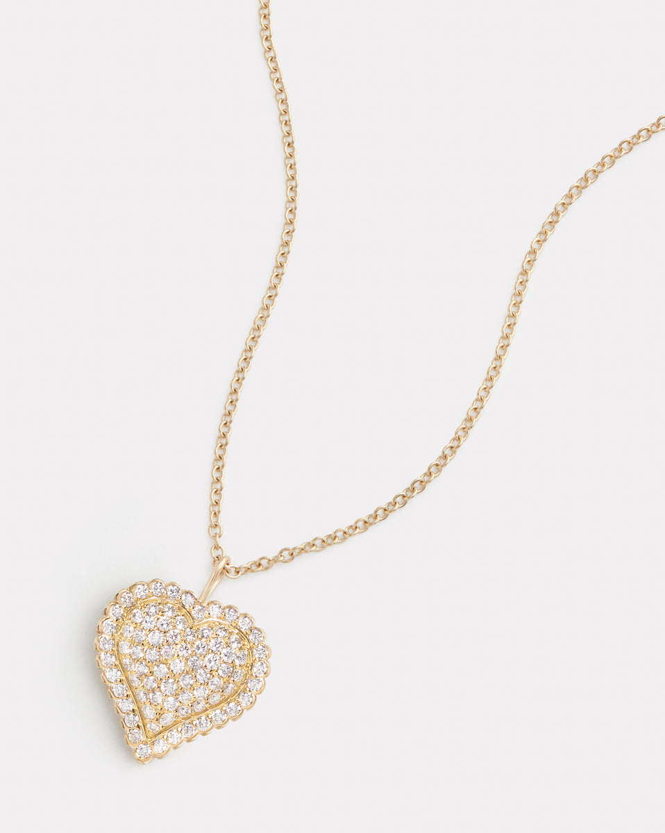 Heart Necklace with Diamonds