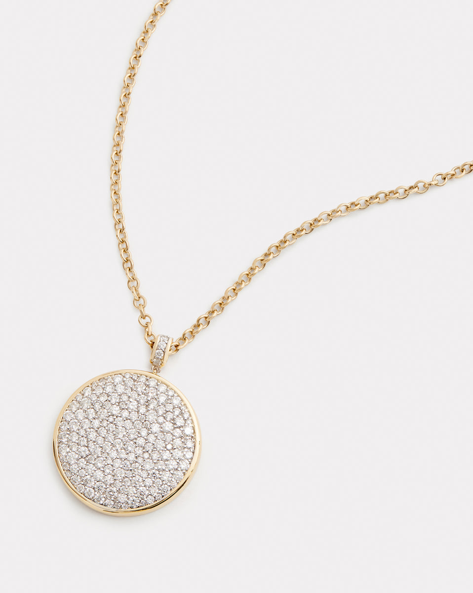 Scattered Diamond Large Pendant Necklace