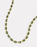Green Tourmaline Oval Necklace with Diamonds