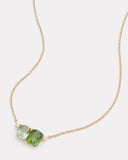 Tourmaline Oval and Cushion Cut Pendant Necklace with Diamonds