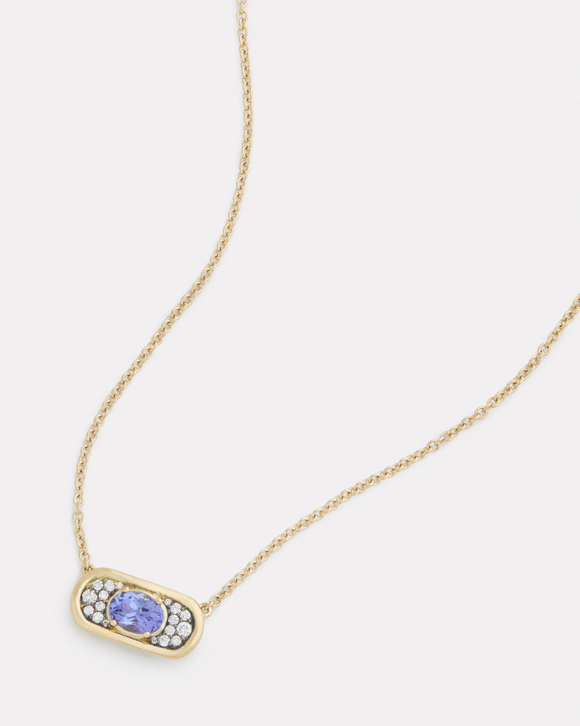 Oval Necklace with Tanzanite and Diamonds