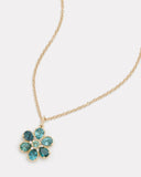 Floral Pendant Necklace with Blue Tourmaline and Diamonds
