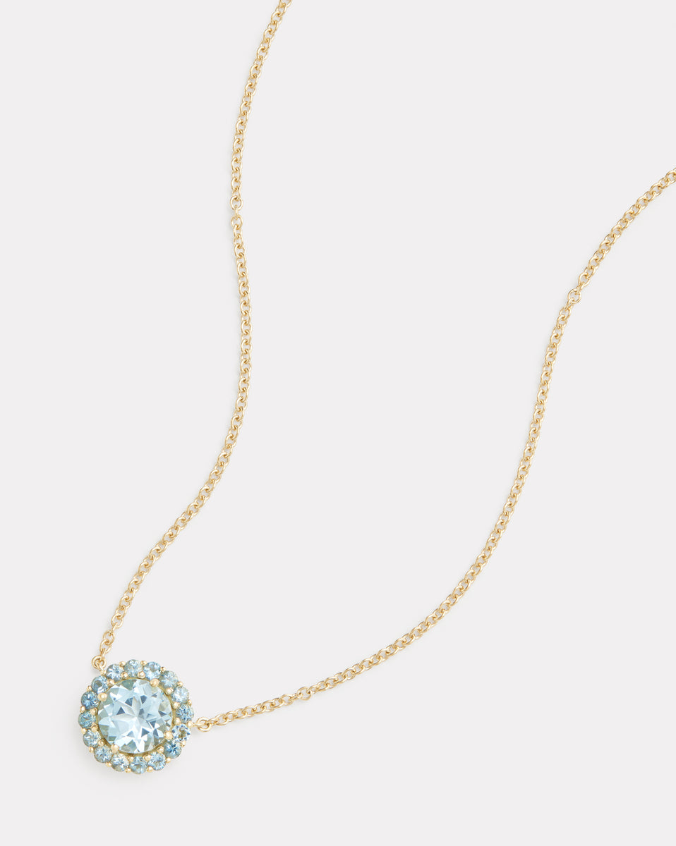 Blossom Necklace with Sky Blue Topaz and Aquamarine