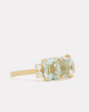 Cluster Ring with Aquamarine and Diamonds