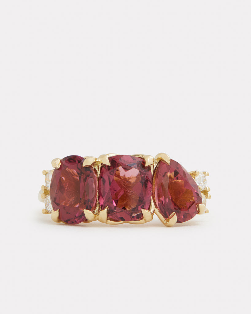 Cluster Ring with Pink Tourmaline and Diamonds