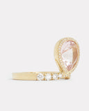 Elevated Pear Shape Ring with Pink Tourmaline and Diamonds