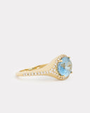 Aladdin Ring with Aquamarine and Diamonds